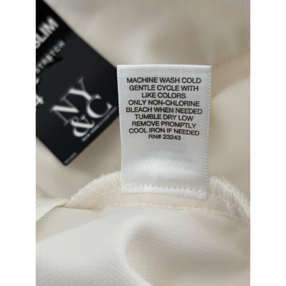NWT New York & Company Pants 14 White Lace High Waist Super Slim Quiet Luxury - Picture 11 of 15